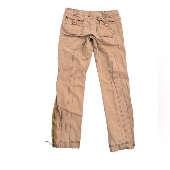 Vtg Abercrombie & Fitch Cargo Military Distressed Y2K Tan Pants Woman’s 4 - Picture 2 of 13